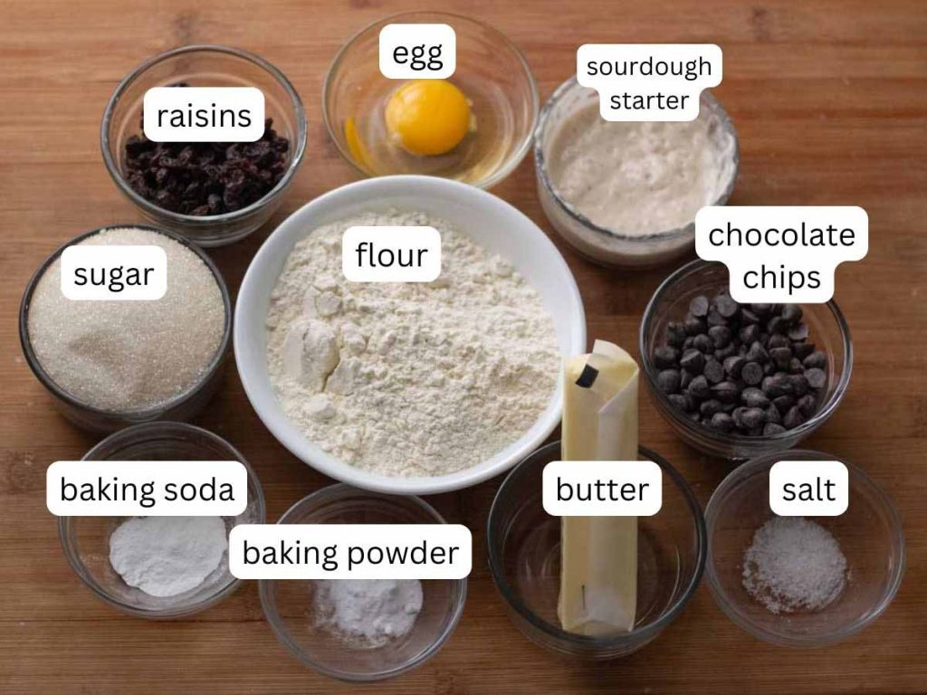 sourdough cookies ingredients labeled