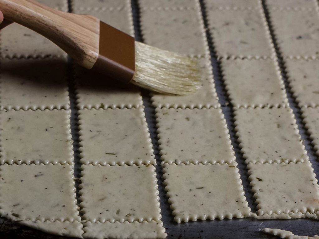 brush over sourdough crackers