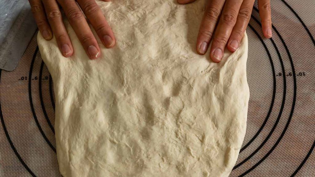 forming the dough in square shape