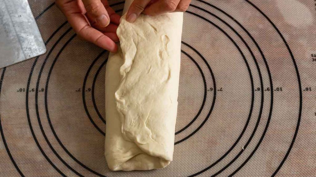 step 3 forming a log for sourdough sandwich bread