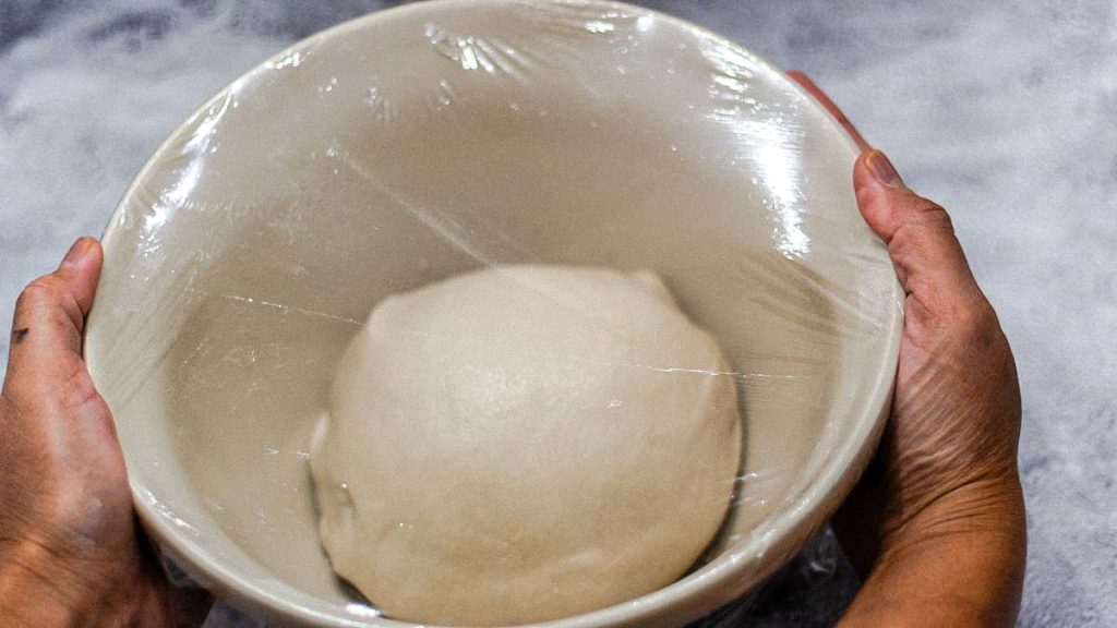 dough inside mixing bowl