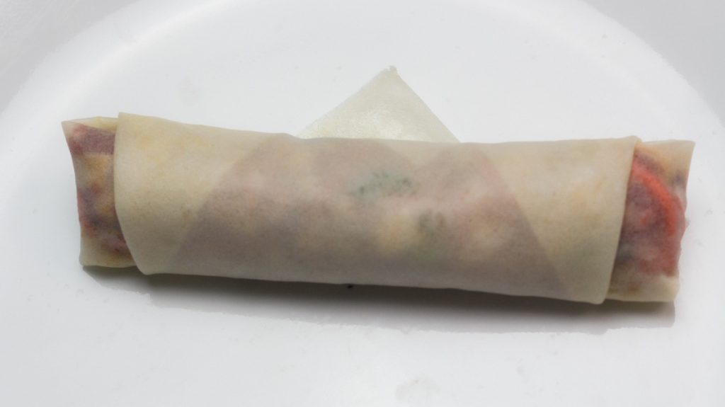rolled beef spring roll last step
